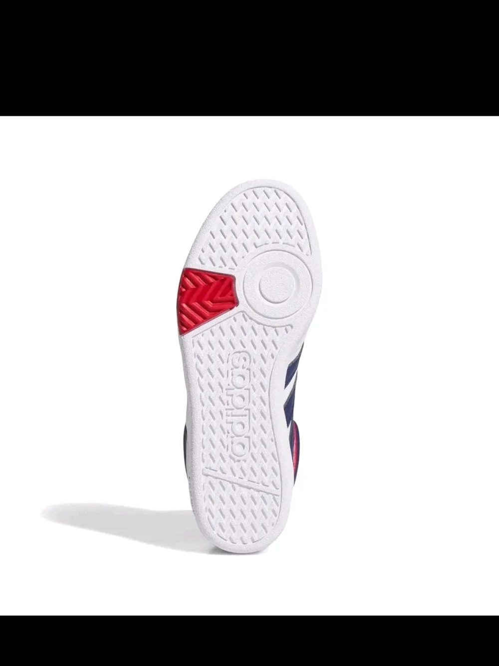 adidas Kids' White & Navy Hoops Mid-Top Sneakers